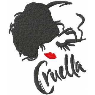 Modern cruella embroidery design - Embroidery Design
