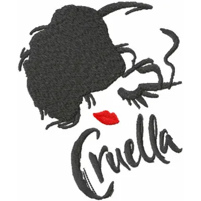 Cruella Embroidery Design - Stylish Villain Stitching Patte…