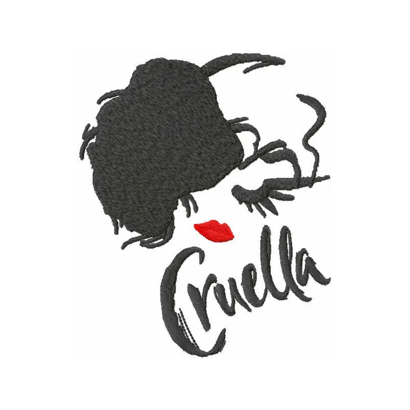 Cruella Embroidery Design - Stylish Villain Stitching Patte…