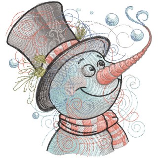 Snowman carrot nose embroidery design - Embroidery Design