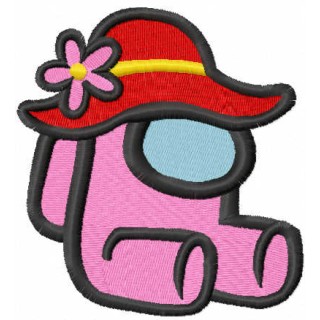 Among us with summer hat embroidery design - Embroidery Design