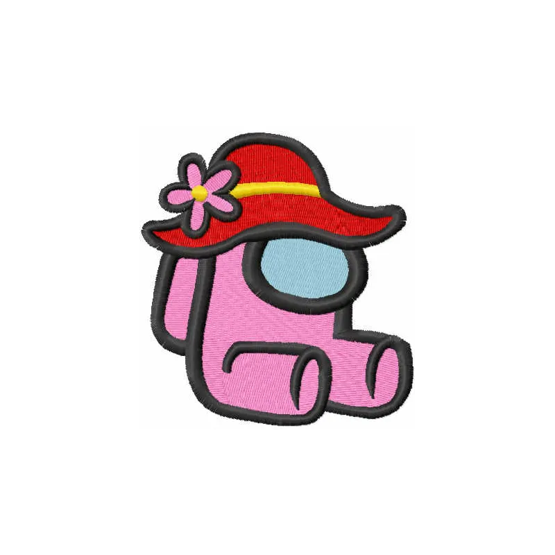 Among Us Summer Hat Embroidery - Crewmate Design File