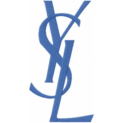 Yves Saint Laurent logo embroidery design preview showing stitched YSL monogram pattern