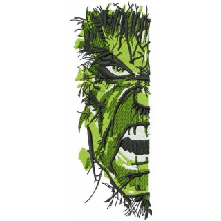 Incredible Hulk art half face embroidery design - Embroidery Design
