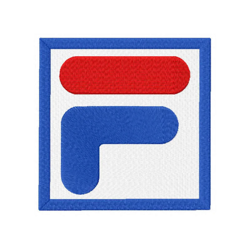 Fila logo embroidery design preview showing stitched athletic brand emblem