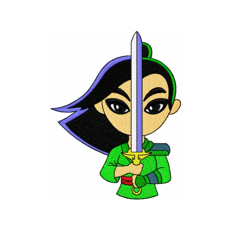 Young Raya with Sword Stitching Pattern