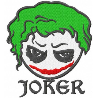 Chibi joker head embroidery design - Embroidery Design