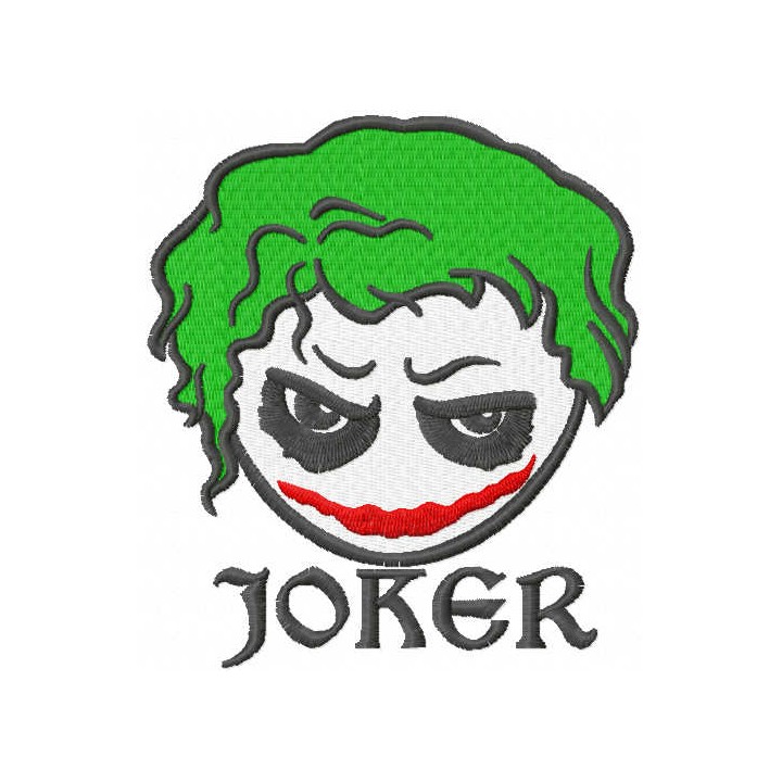 Chibi joker head embroidery design - Embroidery Design