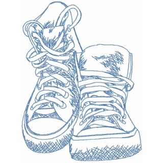Cross shoes sketch embroidery design - Embroidery Design