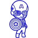 Captain America with shield one colored embroidery design preview