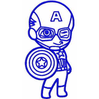 Captain America with shield one colored embroidery design - Embroidery Design
