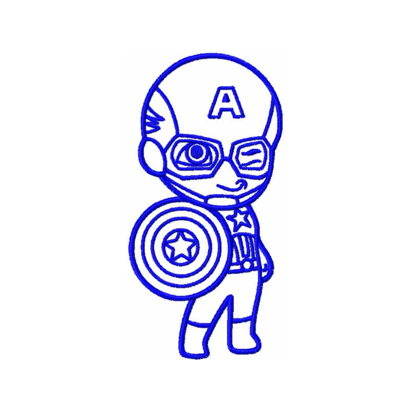 Captain America with shield one colored embroidery design preview