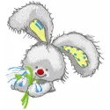 My snowdrops embroidery design featuring delicate bunny motifs with snowdrop flowers