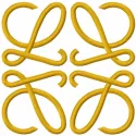 Loewe logo embroidery design preview showing stitched pattern for hoodies and jackets