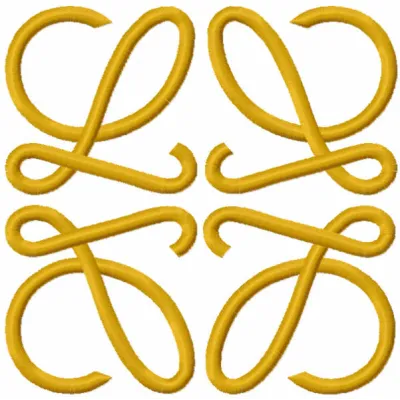 Loewe logo embroidery design preview showing stitched pattern for hoodies and jackets
