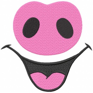 Pig face mask embroidery design - Embroidery Design