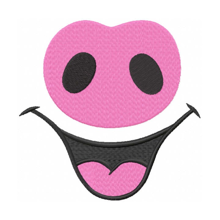 Pig face mask embroidery design - Embroidery Design