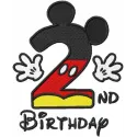 Second birthday Mickey embroidery design - Embroidery Design