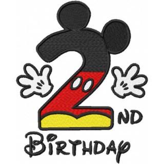 Second birthday Mickey embroidery design - Embroidery Design