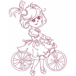 Princess Malvina one colored embroidery design - Embroidery Design