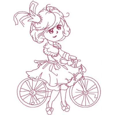 Princess Malvina one-colored embroidery design preview