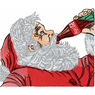 Santa Claus drink coca cola embroidery design - Embroidery Design