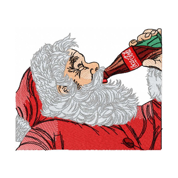 Santa Claus drink coca cola embroidery design - Embroidery Design