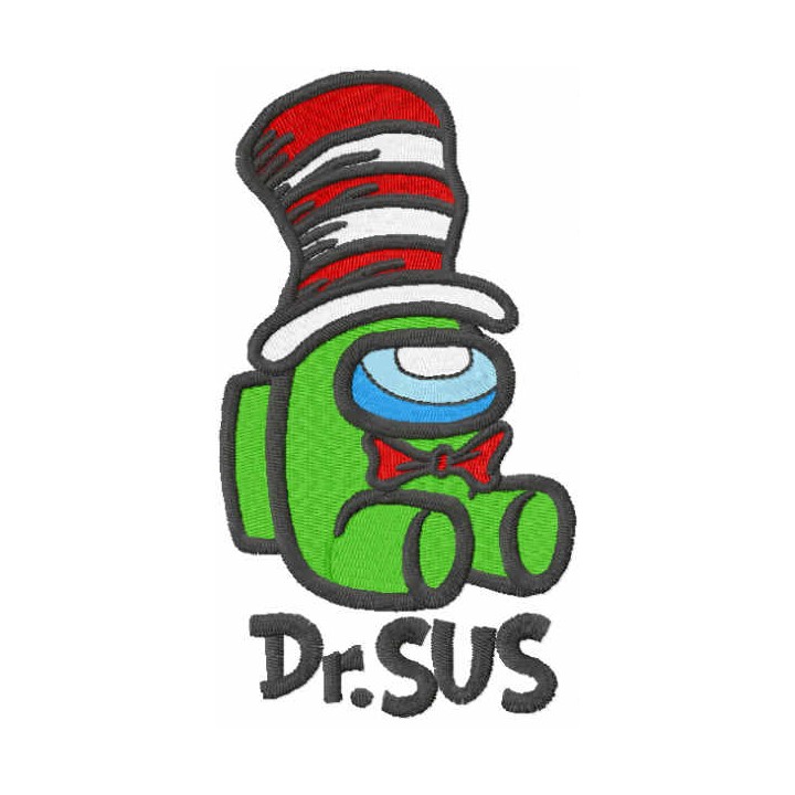 Dr Seuss Among Us embroidery design - Embroidery Design