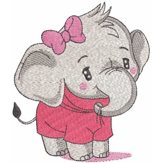Baby girl elephant embroidery design - Embroidery Design