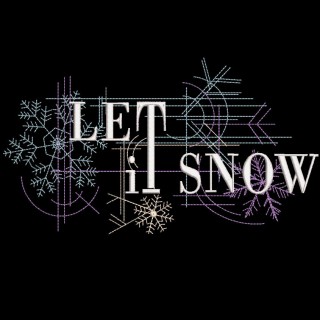 Let it snow black background embroidery design - Embroidery Design