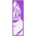 Ursula bookmark embroidery design preview featuring the sea witch character in stitched detail