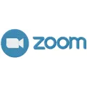 Zoom logo embroidery design preview showing stitched pattern for digital download