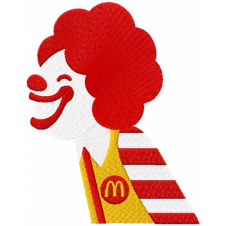 Smiling Ronald McDonald embroidery design - Embroidery Design