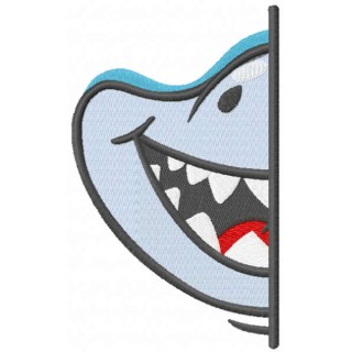 Half shark muzzle embroidery design - Embroidery Design