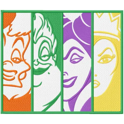 Villains friends embroidery design - Embroidery Design