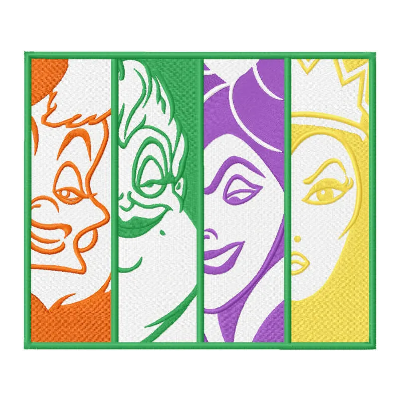 Villains friends embroidery design - Embroidery Design