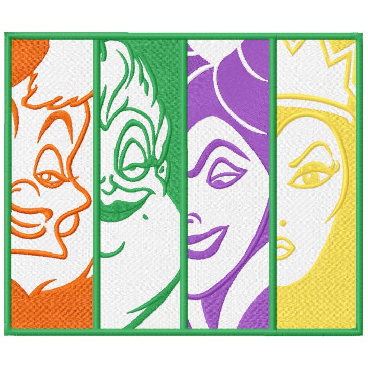 Villains friends embroidery design - Embroidery Design