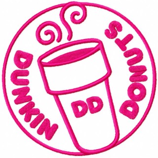 Dunkin Donuts round one colored logo embroidery design - Embroidery Design