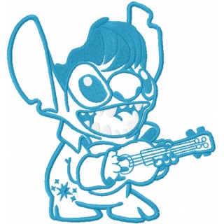 Elvis Stitch one colored embroidery design - Embroidery Design