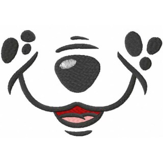 Cute dog smiling embroidery design - Embroidery Design