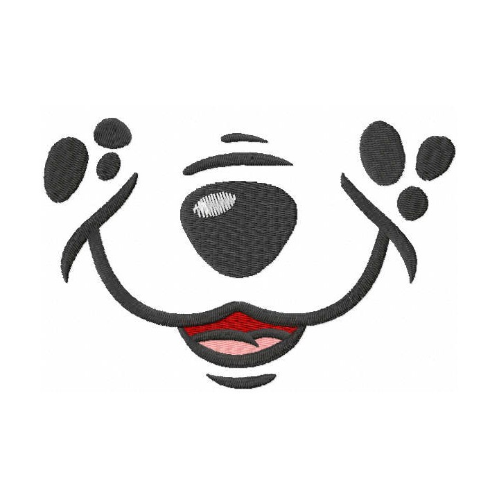 Cute dog smiling embroidery design - Embroidery Design