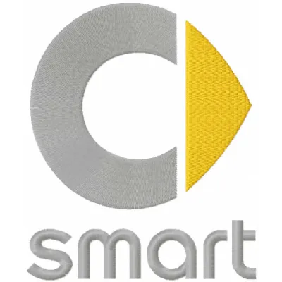Smart logo embroidery design preview showing detailed stitching pattern for automotive branding