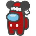 Among Us Mickey Santa embroidery design preview showing festive character stitching pattern