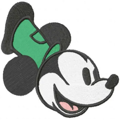 Retro Mickey top hat embroidery design preview showing classic vintage-style stitching pattern