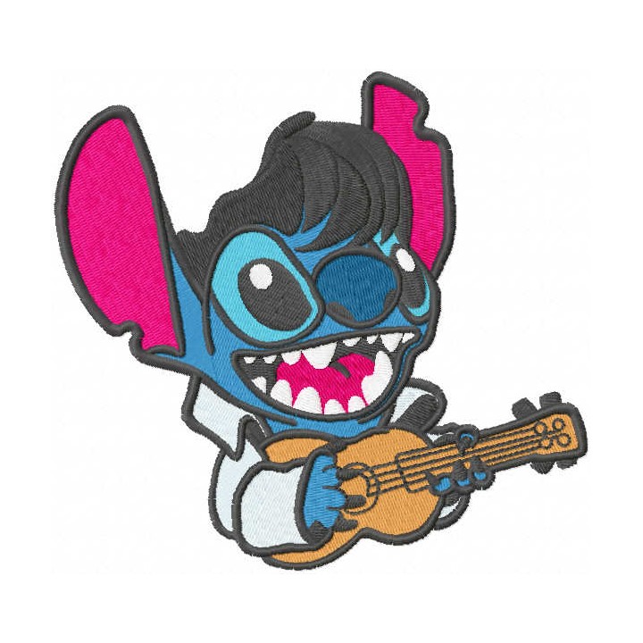 Stitch Guitar embroidery design - Embroidery Design