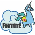 Llama unicorn embroidery design preview showing colorful stitched pattern