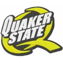 Quaker State logo embroidery design preview showing stitched automotive branding pattern