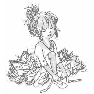 First dance lesson scetch embroidery design - Embroidery Design