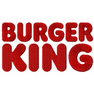 Burger King 2021 wordmark logo embroidery design - Embroidery Design
