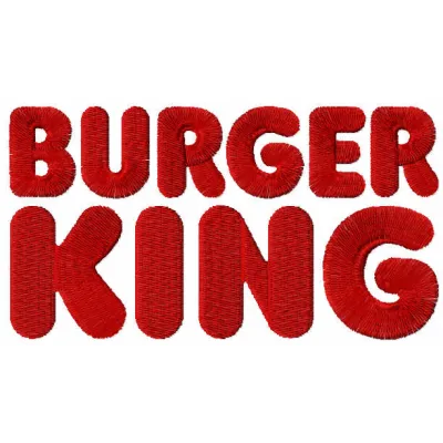 Burger King 2021 wordmark logo embroidery design file preview